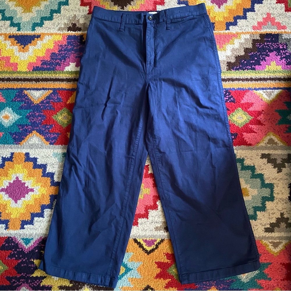 J. Crew Navy Blue Slim Wide Leg Pants Size 30